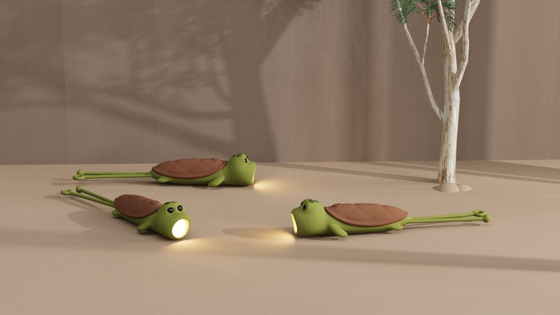 Torcia a forma di tartaruga in silicone ricaricabile con USB incluso